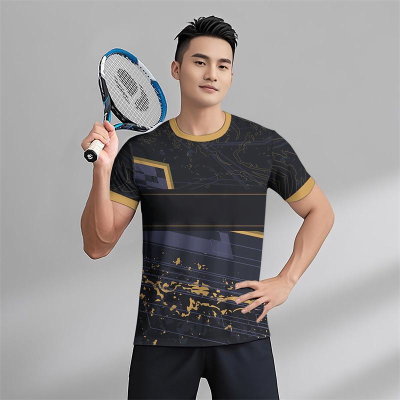 

Men sShort Sleeve Sports T Shirt Fitness Running Tennis Sportswear T-shirts Summer 6XL
