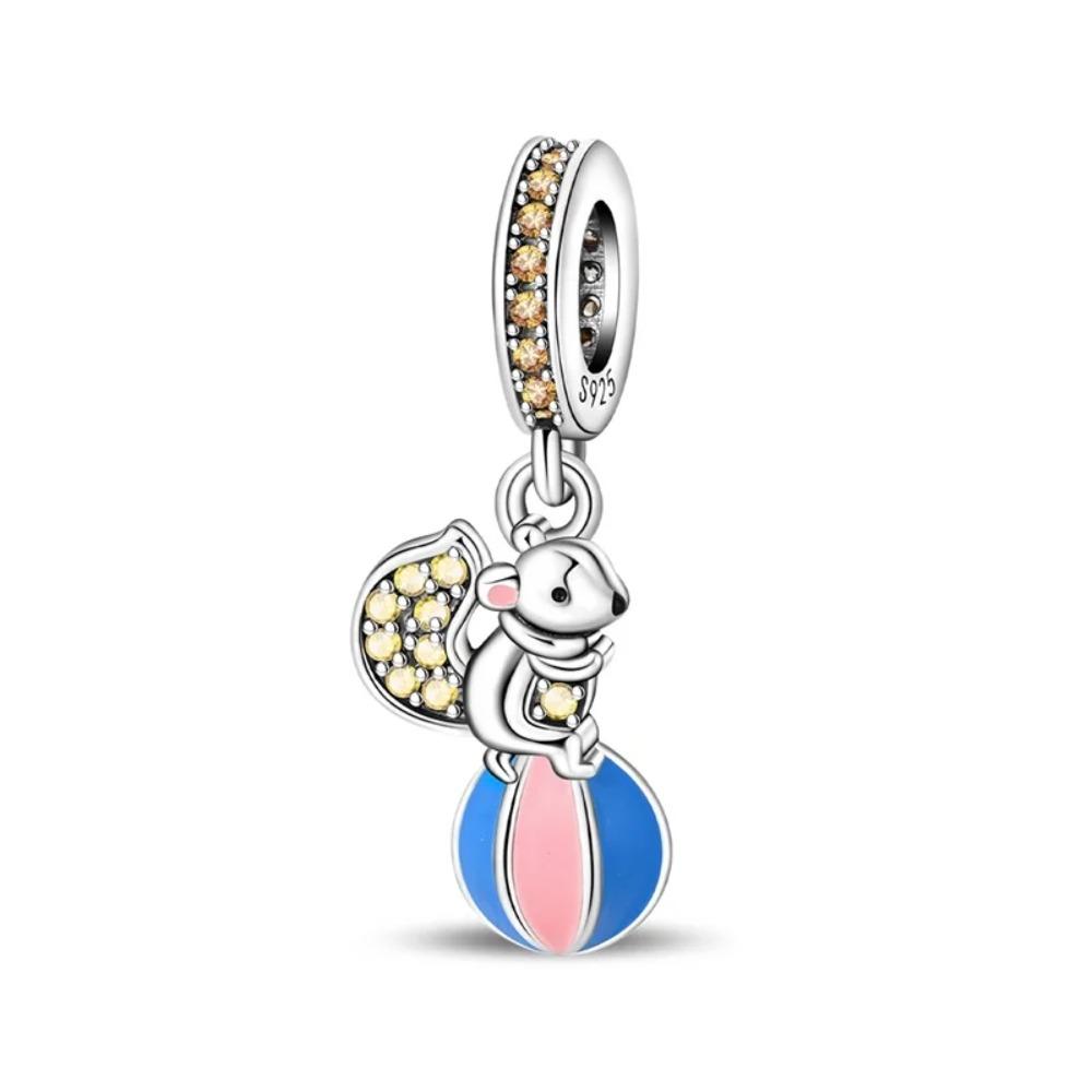 925 Silver Unicorn Pendant Noctilucent Charm Bead DIY Princess Bracelet Colorful Jewelry Gift for Women