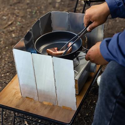 Gas Stove Wind Shield Outdoor Camping Picnic Cooking Burner Windproof Screen 8/9/10/12/14/16 Plates Aluminum Alloy Wind Screen