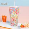 710ML Magic Color Changing Cups with Lids Straws Reusable Cups for Adults Kids Leak-Proof Party Cups for Ice Drink