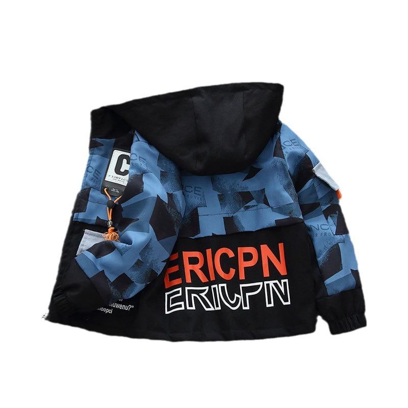 Fashionable Spring - Autumn Jackets for 3-10 Year Old Boys Patchwork Design Hooded Tops Children's Thin Western-style Jackets Cardigans