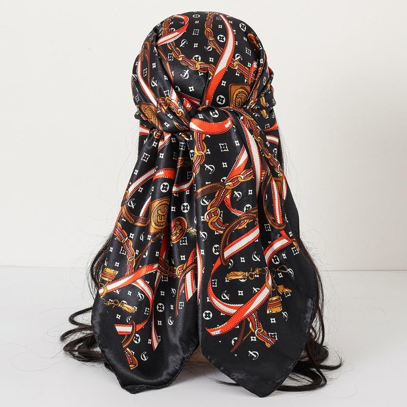 New cashew print silk scarf women's trend versatile shawl satin headscarf 90 square scarf scarf women