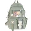 Retro Solid Color Small Fresh Backpack Casual Student Schoolbag Female Junior High School Student Large Capacity College Student Commuting Shoulder