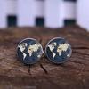 Vintage World Map Glass Cufflinks Silver Metal Cuff Links For Man Women Wedding Party Jewelry Accessories