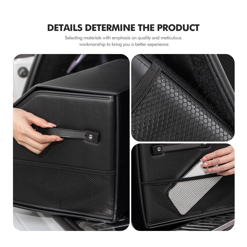 Multifunctional Car Organizer Waterproof Collapsible Leather Box For Mitsubishi Outlander Lancer Cross Colt Xpander Mirage