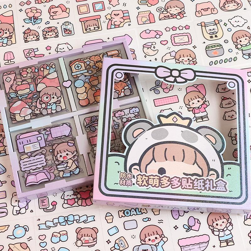 MINKYS 72 sheets/Box Transparent PET Paper Decorative Stickers Laptop Kpop Toplader Photocard Sticker Kids Gift
