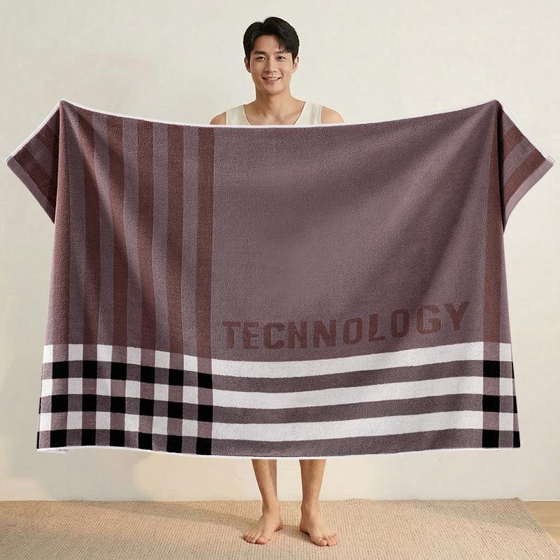 100% Cotton Thickened Quick-Dry Bath & Beach Towel - Enlarged & Premium Quality for Men