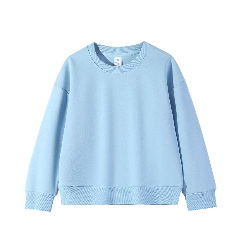 3-14 Years Kids Crew Neck Sweatshirt Solid Color Pullover