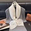 Summer Solid Color Tencel Cotton Ginkgo Biloba Scarf Women'S Beach Sunscreen Yarn Shawl Versatile Silk Scarf Women