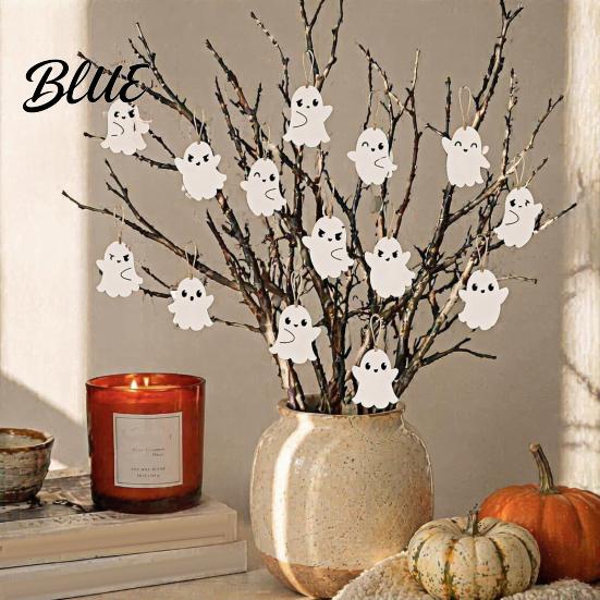 Modern Minimalist Halloween Props Wooden Ghost Hanging Sign Spooky Wood Sign with Jute Rope Cute Easy Install Party Wall Decor Decor Rustic