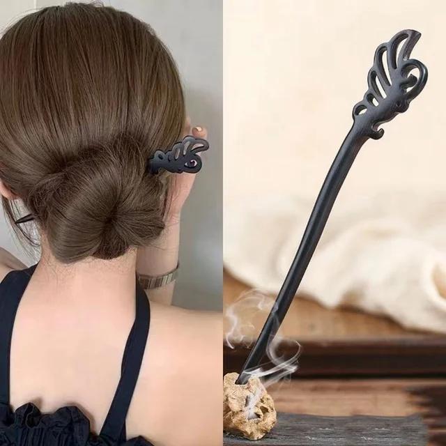 AISHG Retro Hair Clips Pins Women Wood Hair Sticks Natural Chopstick Shaped Hairpin Classic Ethnic Girl Hair Accessories Jewelry
