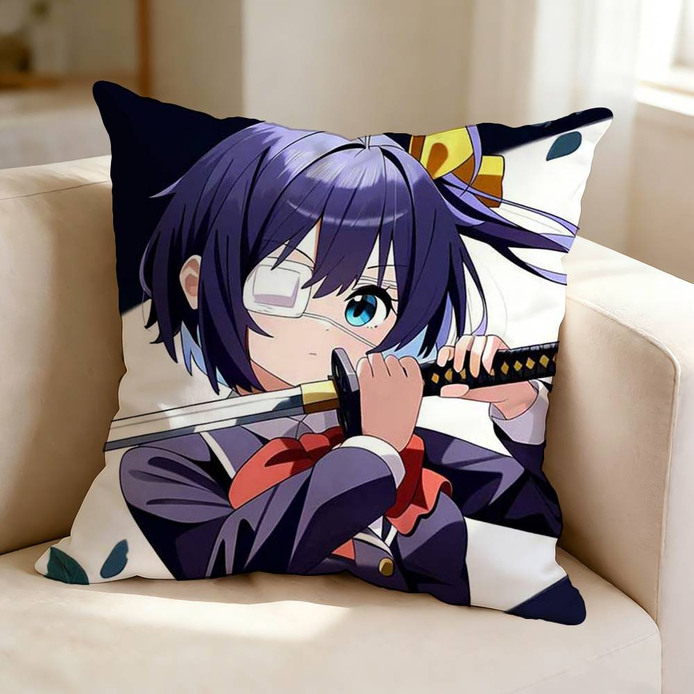 Anime CChuunibyou DDemo Koi ga Shitai Square DoubleSided printed Pillow Case Bedroom Bedside Pillow Sofa Cushion Cover