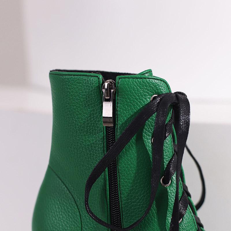 Korte damehøye hæler høst og vinter nye tykkhælede korte støvletter i britisk stil i stor størrelse