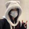 Cartoon Plush Pullover Hats Soft Cute Cat Ear Hat Y2K Ear Protection Hat  Outdoor