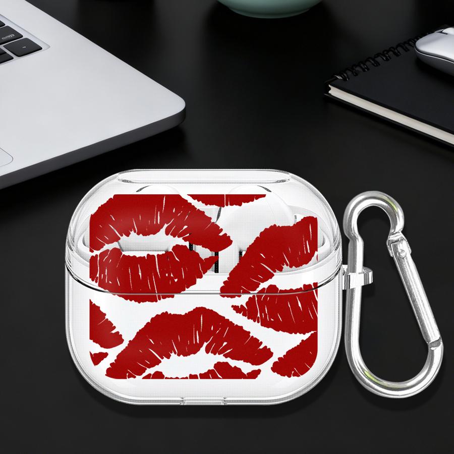 Sexy Red Lips Clear Earphone Cases Cover With Hook Case For Samsung Galaxy Buds 4Pro 3 FE Live 2 4 Pro 2Pro 3Pro Buds 4 Pro