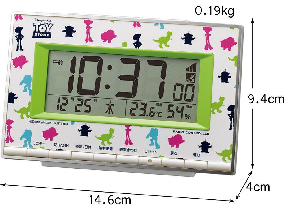 Disney Alarm Clock Character Radio Wave Digital Toy Story Green Rhythm 8RZ133MC05 (RHYTHM)