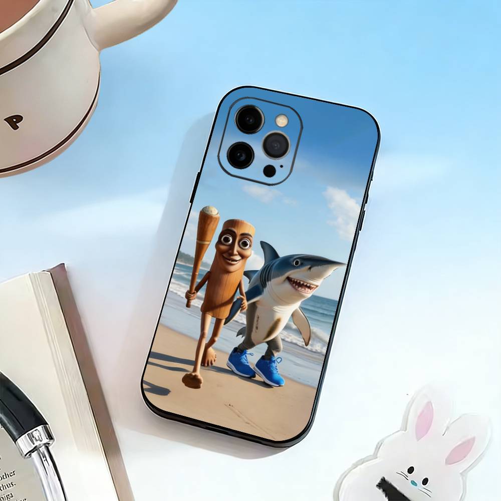 

Tung Sahur Tralalero Tralala -lala Чохол для телефону для iPhone 17,16,15,14,13,12,11 Plus,Pro Max,XS,М який силіконовий чорний чохол iPhone16e