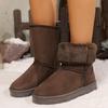 Mode Naturwolle Echtes Leder Damen- und Mid-Calf-Stiefel Klassische Warme Winter Outdoor Schneestiefel Rutschfest