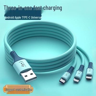 Liquid 3-in-1 Charging Cable: Compatible with Apple, Android, and Type-C Devices for Huawei Phones