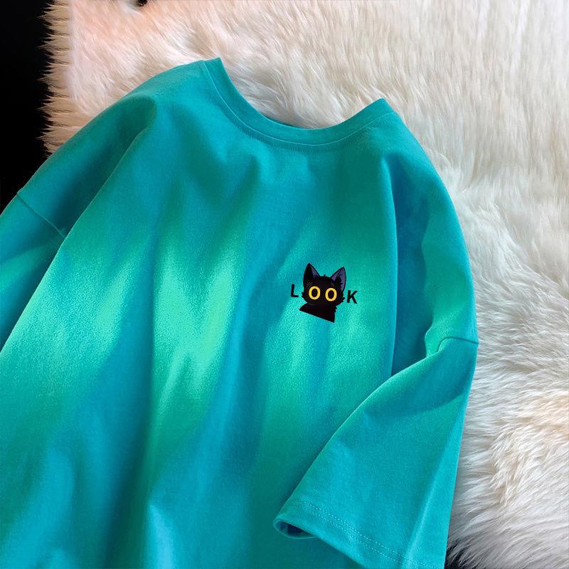 

Футболка из хлопка с коротким рукавом, женская, свободная, модная, со средним рукавом, летняя, винтажная футболка 3XL