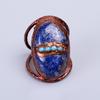 Ovaler Lapislazuli Edelstein Kupfer Ewigkeit Elektrogeformter Ehering Schmuck V-65
