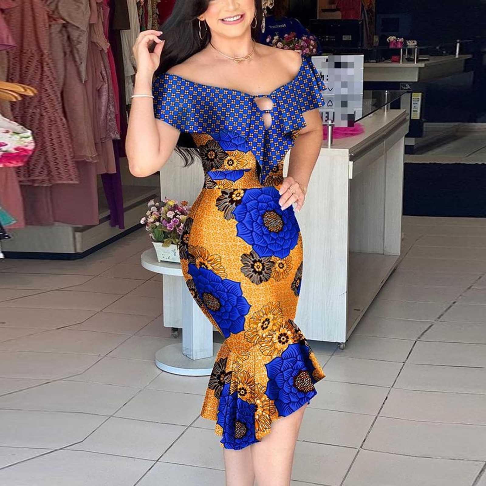 

Женское модное сексуальное однотонное повседневное платье без рукавов с рюшами и нерегулярным принтом M синий