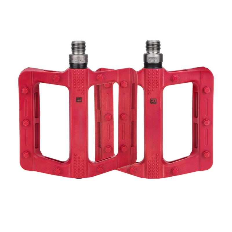 

Light Weight Nylon Mountain Bicycles Pedals Wide Flat Cycling Pedals Seal Bearings Nonslip Bicycles Pedals Easy to Use красный