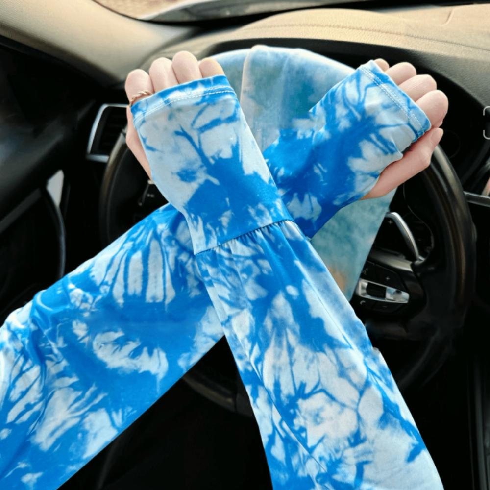 Sun Protection Sunscreen Arm Covers Ethnic Style Cycling Gloves Cute Long Ice Silk Sleeves  Outdoor