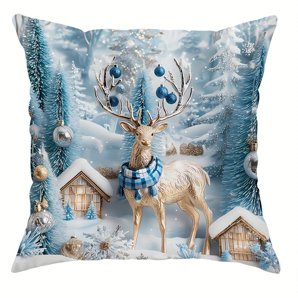 Christmas decoration pillowcase winter Christmas tree snowman pattern is suitable for home room sofa cushion cover gift