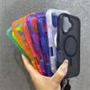Luxury Armour Matte For Magsafe Phone Case For iPhone 17 11 14 12 13 15 16Pro Max Colourful Wrist Strap Lanyard Shockproof Cover