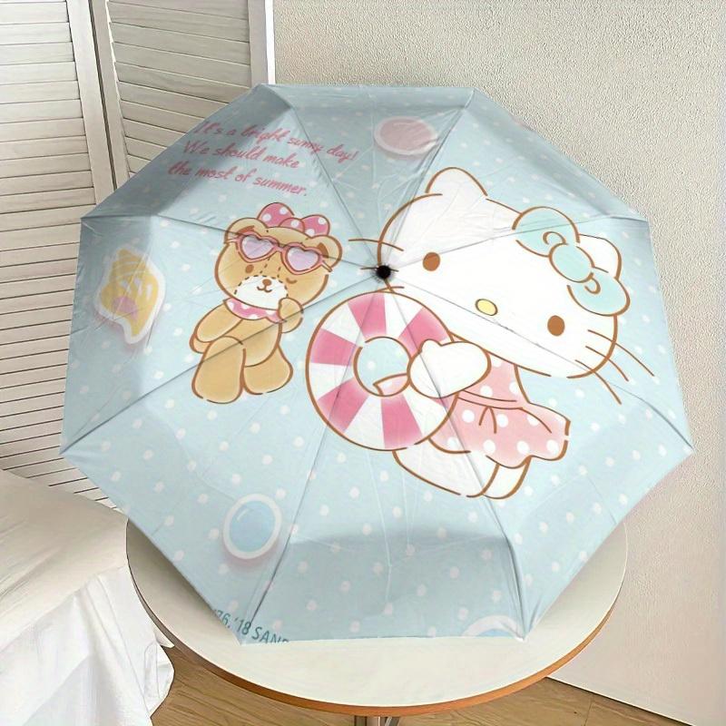 1pc Hello Kitty Summer Adventure Umbrella with Plastic Handle,Suitable for All Seasons Home Travel Outdoor UmbrellaSanlio613