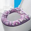 Soft Cover Warm Toilet Seat Cover Pad Bathroom Decor Floral Print Coral Velvet Seat Washable Pads