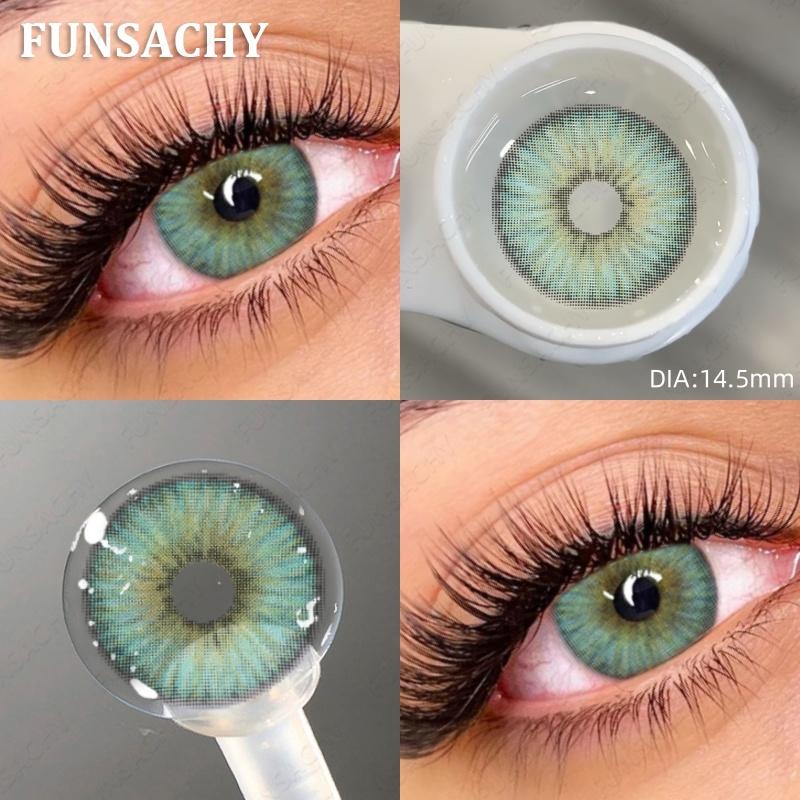 FUNSACHY 1 Pair Natural Colored Contact Lenses for Eyes Brown Pupils Lens Contact Lenses Cosmetic Green Contacts New Color Lens