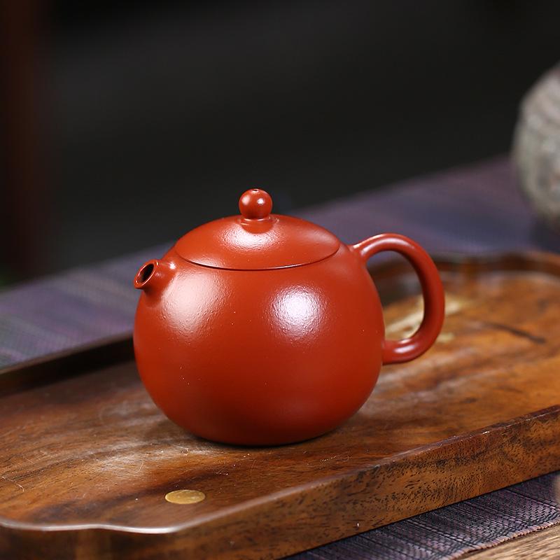 Red Clay Pufferfish Little Xishi Teapot 180ml - Kung Fu Tea Set with Gift Engraving.