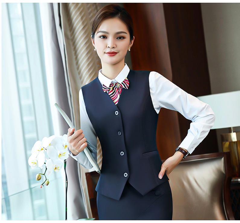 Dunkelblauer Damen Ärmelloser Professioneller Büro-Weste