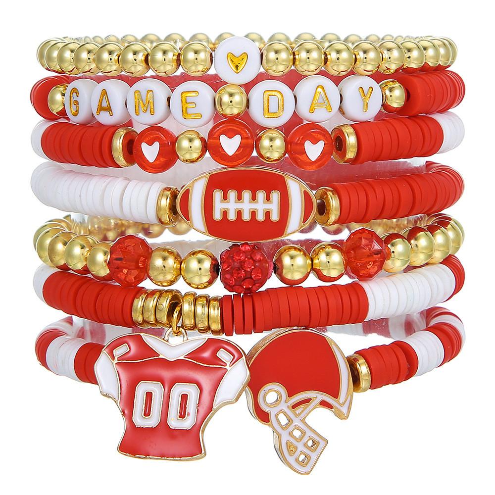 Football Friendship Bracelets Set With Geometric Shapes For Men And Women