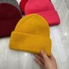 Hat Women's Autumn and Winter Wool Hat Casual Warm Versatile ins Knitted Hat Solid Color Light Board Cold Hat Men's Trend