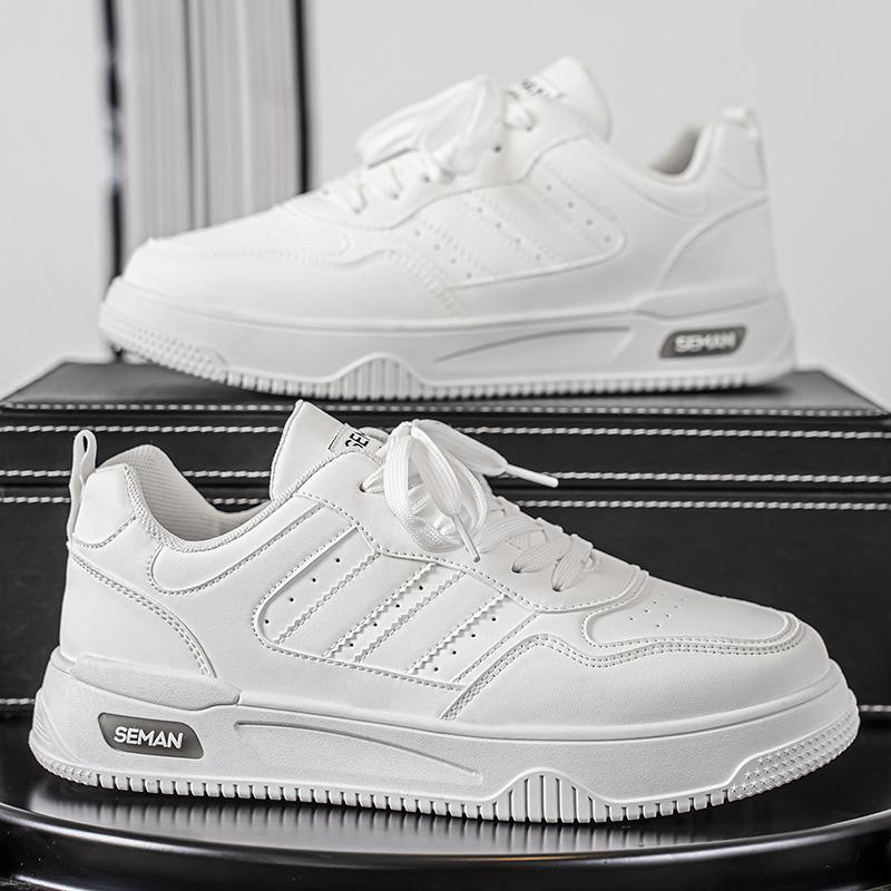 

Simple Design Sneakers Casual Outdoor Street Shoe Sneakers for Men Vulcanized Shoes Lace Up Platform Comfortable Running Sneaker 40 белый