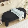 Banc De Rangement - MUVOE - Moderne - Tissu Chenille - Bois Massif - Noir