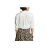 Polo Ralph Lauren SS23 Solid Loose Fit Linen Point Collar Long Sleeve Shirt Women shirts White WMPOSHTNDO20328-100