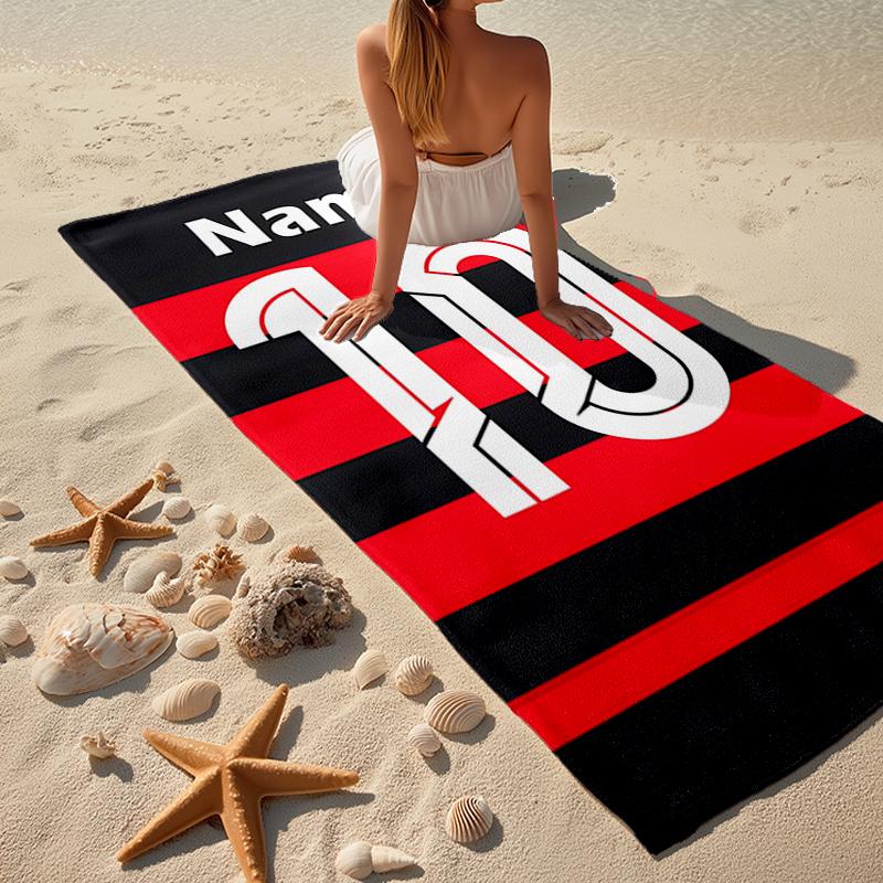 Custom Name Ultra-Soft Beach Towel with 10 Theme,Ideal for Pool - Camping, Diving - Perfect Travel Essential, Vibrant Beach Towel.