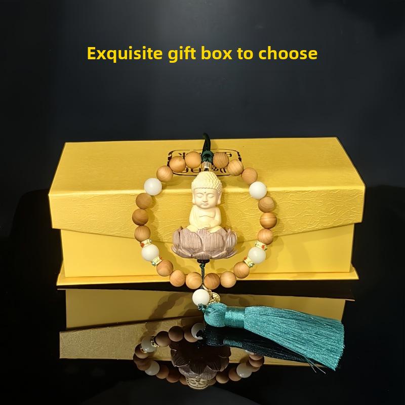 Boxwood Buddha & Guanyin Car Rearview Mirror Pendant Ornament