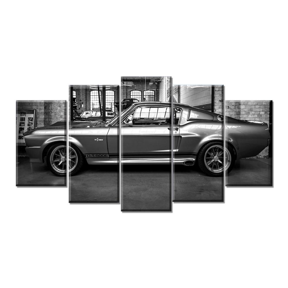 No Framed Canvas 5Pcs MUSTANG GT500 ELEANOR forbLiving Room Wall Art Posters Prints Pictures Paintings Home Decor Decorations 20x35 20x45 20x55cm