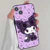 Cute Cartoon Girl K-Kuromi Phone Case Cool Black Silicone Soft For IPhone 16 15 14 13 12 11 X XR Plus Pro Max Plus