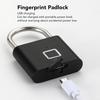 Fingerprint Padlock USB Charging Mini Smart Digital Touch Portable Biometric Lock with Key Backup Combination for Luggage Gym Locker