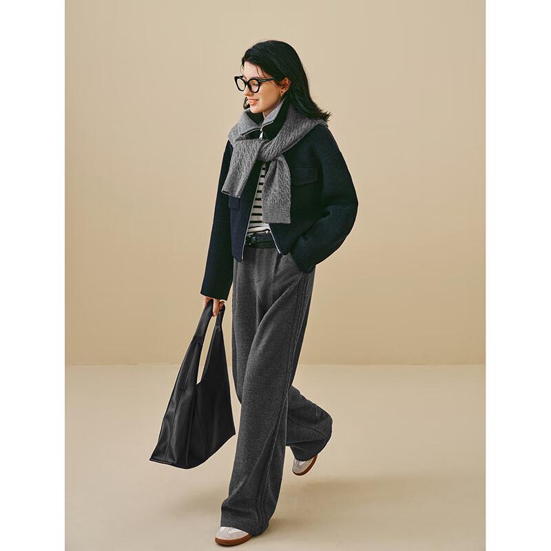 INMAN Women's 100% Wool Double-faced Lapel Coat