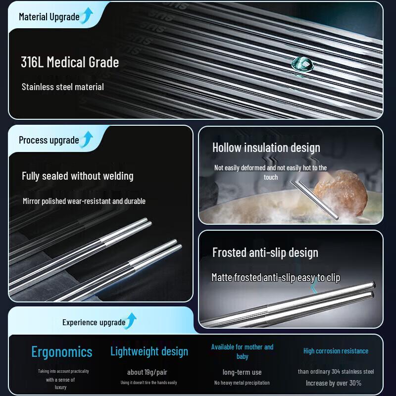 316L Edelstahl Essstäbchen