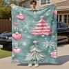 1pc Christmas Tree Snowflake Outdoor Flannel Blanket Soft Warm All-Season Throw for Sofa Bed Car Camping Office, Cozy Gift Idea1141S