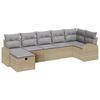 Garden Sofa Set with Cushions and Storage 7 Pcs Beige Poly Rattan