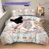 Fantasy Unicorn Garden Print 3Pcs Bedding Setduvet Cover With 2 Bedropillowcase Home Birthday Gift